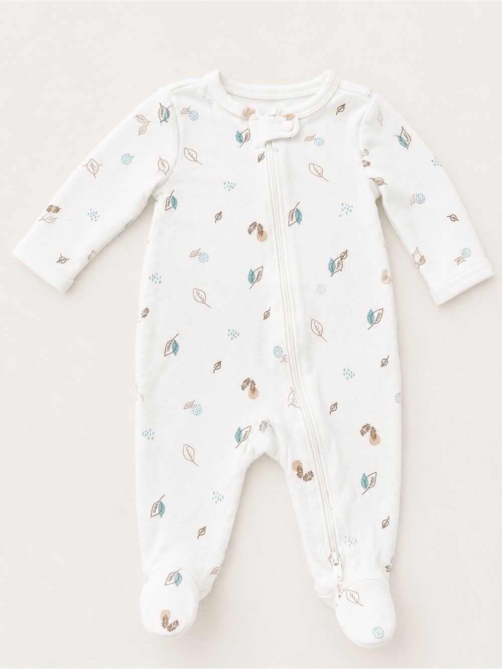 Carter’s - Double Zipper Sleeper W/ Leaves Print (Cotton) - 3M
